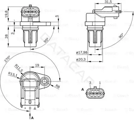 Датчик распредвала BOSCH 0232103097