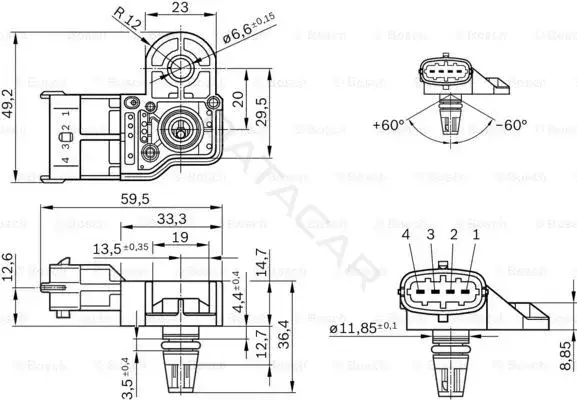 Датчик давления воздуха BOSCH 0281006051