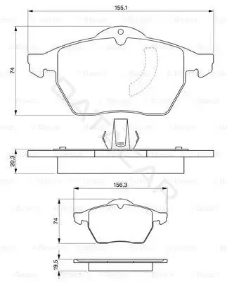 Тормозные колодки BOSCH 0986424360