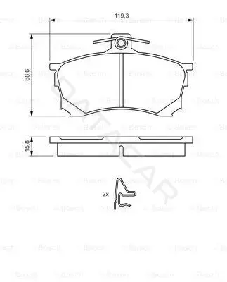 Тормозные колодки BOSCH 0986424370