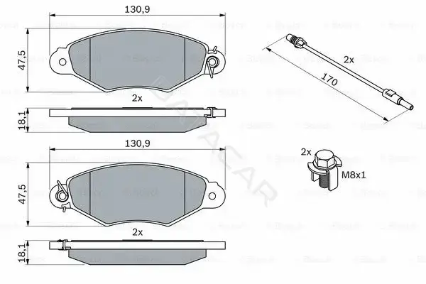 Тормозные колодки BOSCH 0986424455