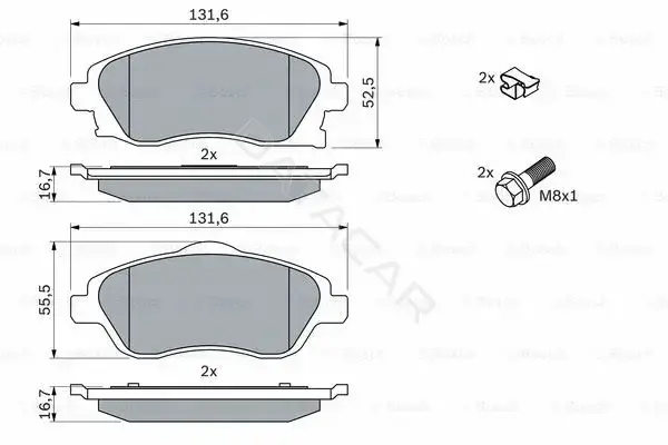 Тормозные колодки BOSCH 0986424527