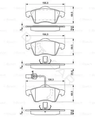 Тормозные колодки BOSCH 0986424537