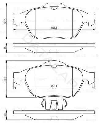Тормозные колодки BOSCH 0986424616