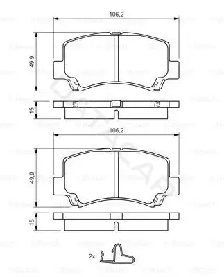 Тормозные колодки BOSCH 0986424626
