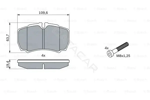 Тормозные колодки BOSCH 0986424750