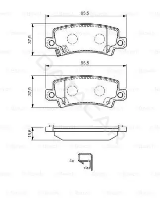 Тормозные колодки BOSCH 0986424790