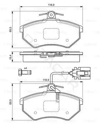 Тормозные колодки BOSCH 0986460948