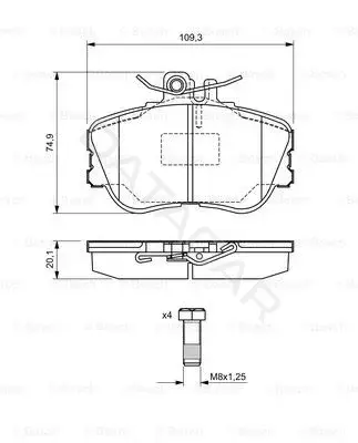 Тормозные колодки BOSCH 0986460977