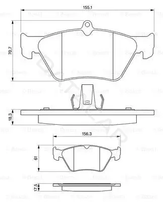 Тормозные колодки BOSCH 0986461129