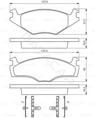 Тормозные колодки BOSCH 0986468873