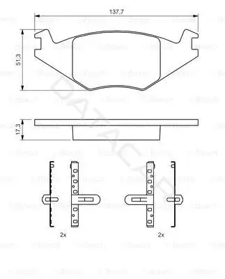 Тормозные колодки BOSCH 0986468890