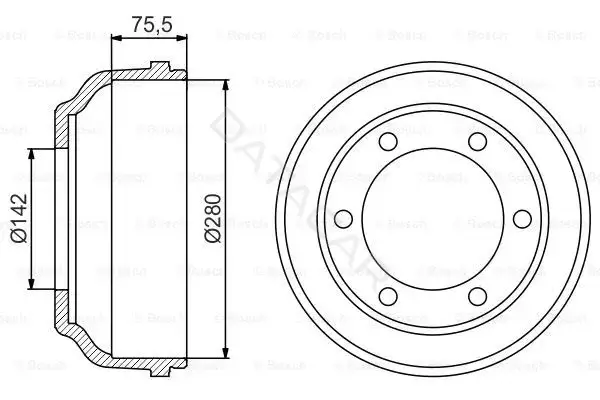 Тормозной барабан BOSCH 0986477195