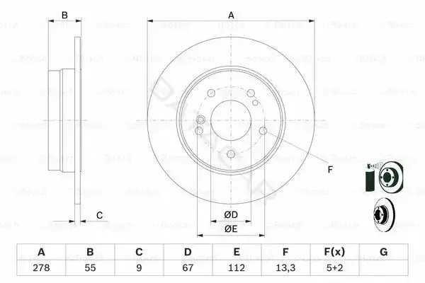 Тормозные диски BOSCH 0986478325