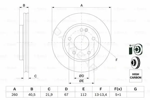 Тормозные диски BOSCH 0986478875