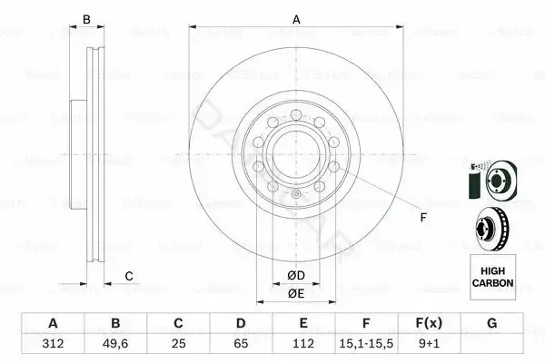 Тормозные диски BOSCH 0986479058