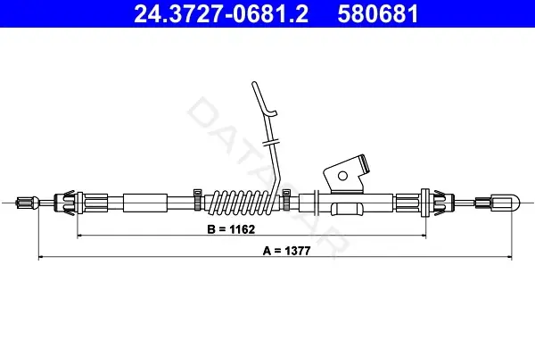 Трос ручника ATE 24.3727-0681.2