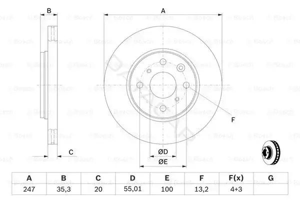 Тормозные диски BOSCH 0986479239