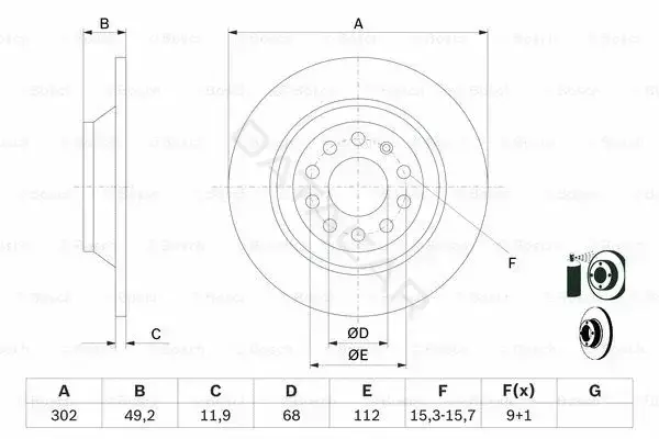 Тормозные диски BOSCH 0986479257