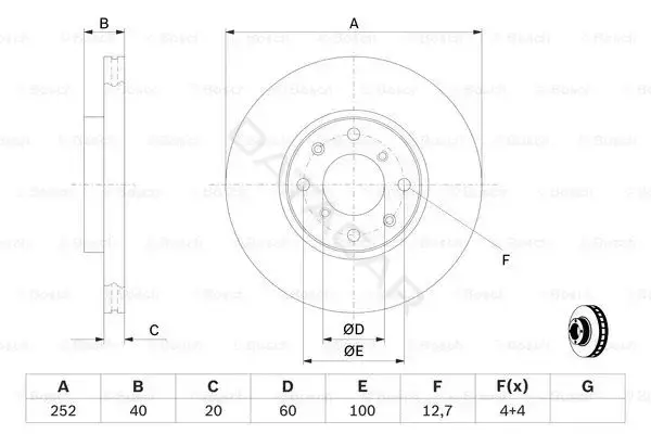 Тормозные диски BOSCH 0986479308