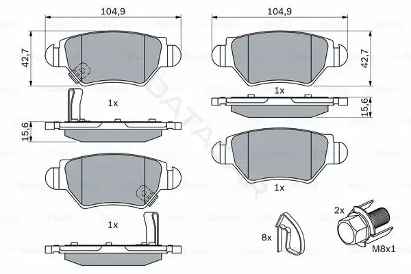 Тормозные колодки BOSCH 0986494014
