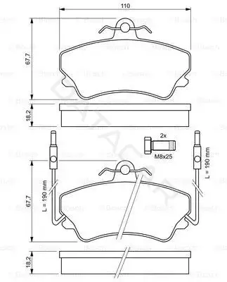 Тормозные колодки BOSCH 0986494056