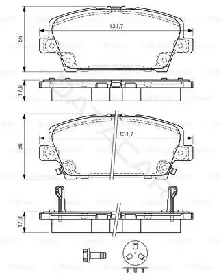 Тормозные колодки BOSCH 0986494136