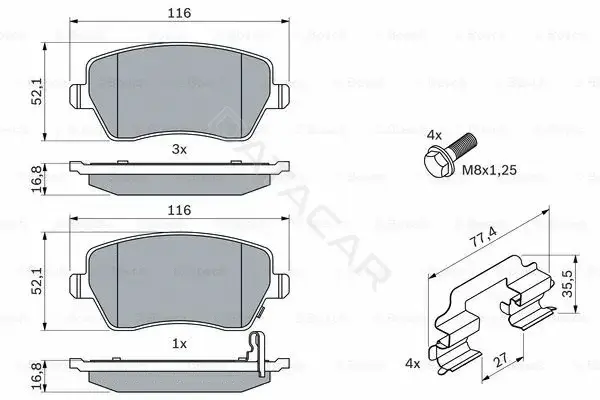 Тормозные колодки BOSCH 0986494160