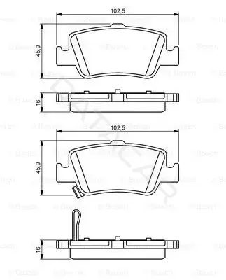 Тормозные колодки BOSCH 0986494182