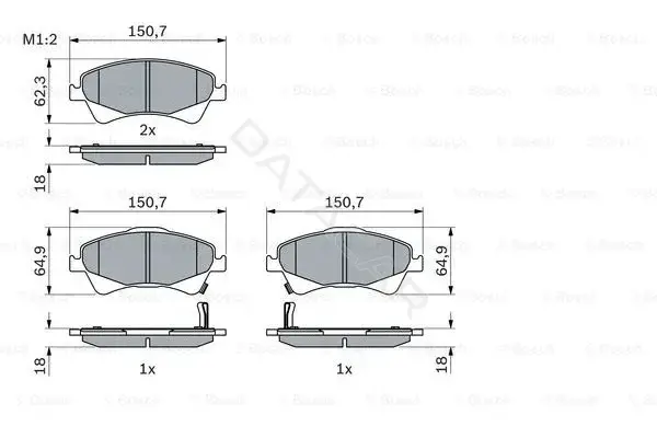 Тормозные колодки BOSCH 0986494187