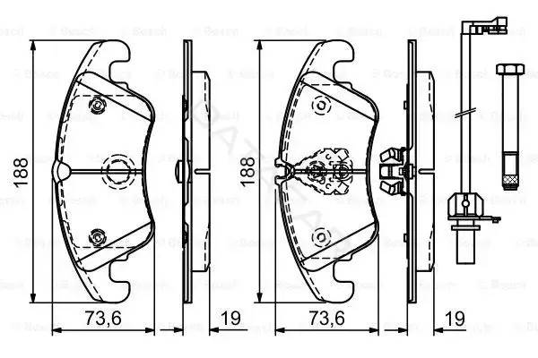 Тормозные колодки BOSCH 0986494201