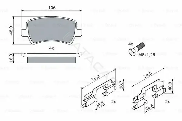 Тормозные колодки BOSCH 0986494213