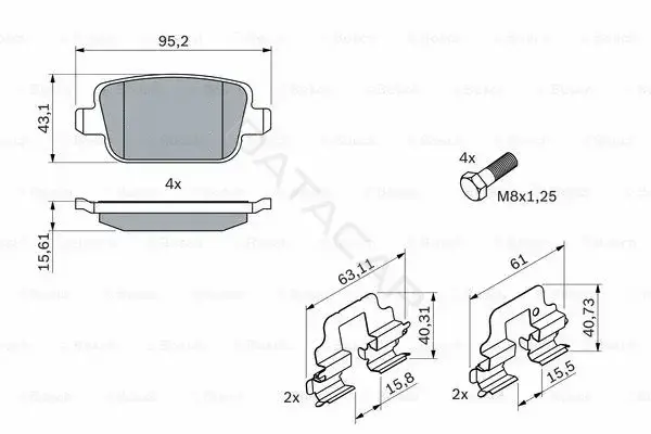 Тормозные колодки BOSCH 0986494214