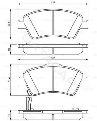 Тормозные колодки BOSCH 0986494260