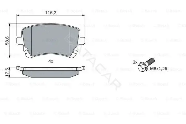 Тормозные колодки BOSCH 0986494303
