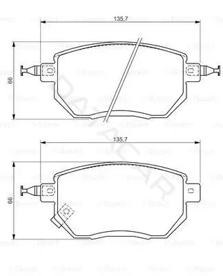 Тормозные колодки BOSCH 0986494366