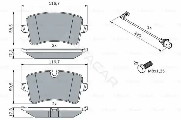 Тормозные колодки BOSCH 0986494488