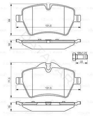 Тормозные колодки BOSCH 0986494489