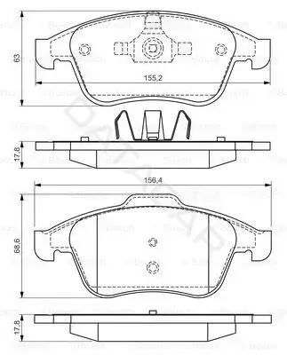 Тормозные колодки BOSCH 0986494556