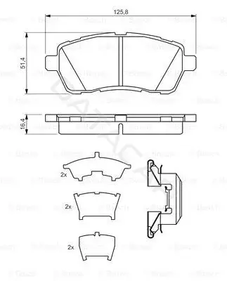 Тормозные колодки BOSCH 0986494652