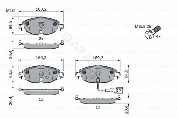 Тормозные колодки BOSCH 0986494660