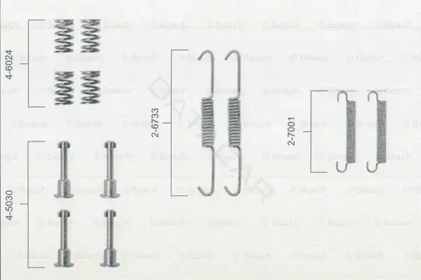 Ремкомплект тормозных колодок BOSCH 1987475149
