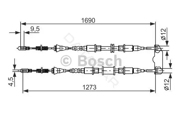 Трос ручника BOSCH 1987477129
