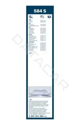 Щетки стеклоочистителя BOSCH 3397001584