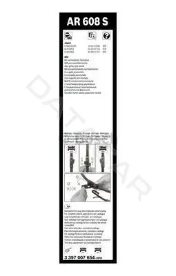 Щетки стеклоочистителя BOSCH 3397007654