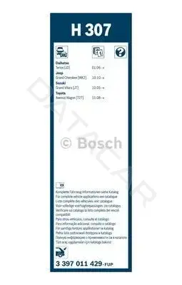 Щетки стеклоочистителя BOSCH 3397011429
