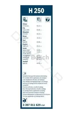 Щетки стеклоочистителя BOSCH 3397011629