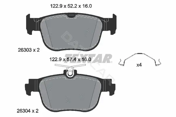 Тормозные колодки TEXTAR 2630301