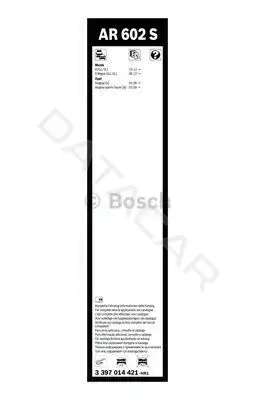 Щетки стеклоочистителя BOSCH 3397014421