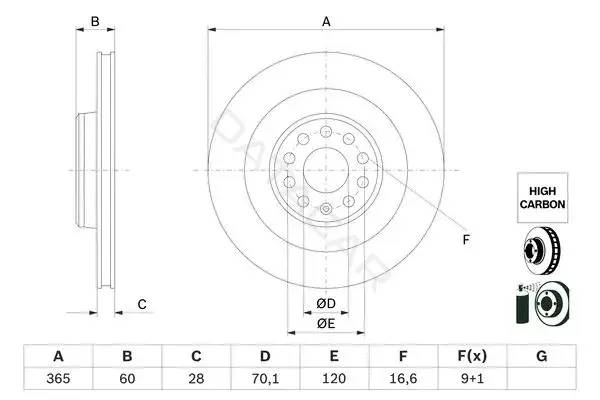 Тормозные диски BOSCH 0986479G56
